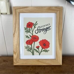 Hollis Callas Urban Outfitters UO Grow Back Stronger Floral Framed Art